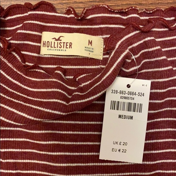 NWT maroon and white striped top - Picture 2 of 2